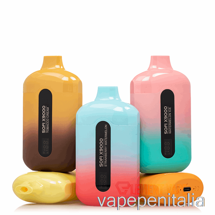 Vape In Italia Sofi X9000 0% Zero Nicotina Smart Usa E Getta Doppia Mela